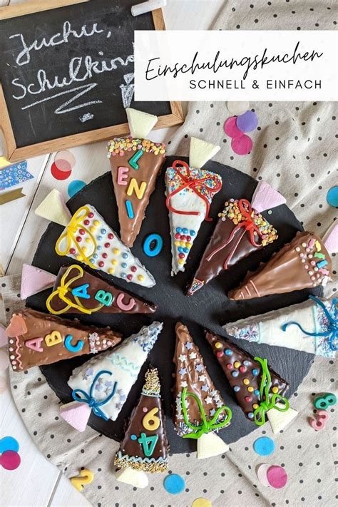 Schultüte aus Kuchen, Backzubehör und Einschulungsdeko