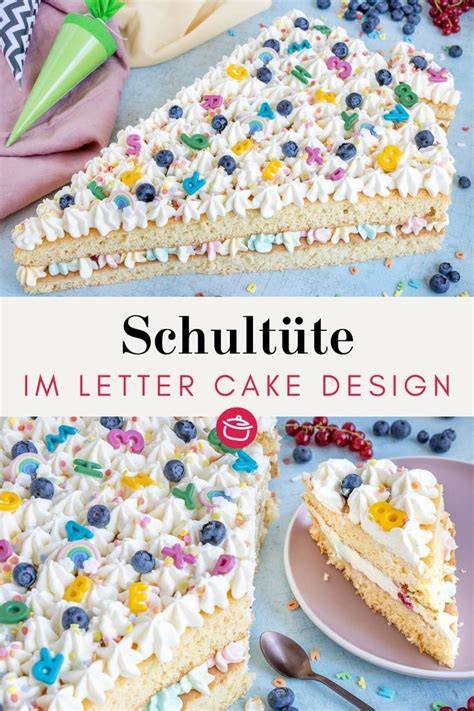 Schultüten-Torte zugeschnitten auf Servierplatte