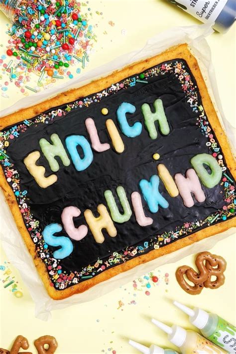 Schultafel-Blechkuchen als Motivtorte