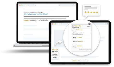 Screenshot Kundenrezensionen und Bewertungssystem im Online-Shop