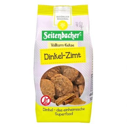 Seitenbacher Dinkel Zimt Kekse Verpackung und Zutaten