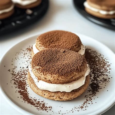 Selbst gebackene Tiramisu-Kekse mit Mascarponefüllung