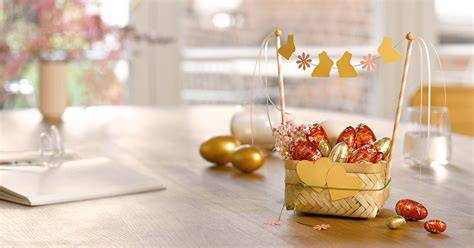 Selbst gemachtes Osterkörbchen mit Lindt Schokolade