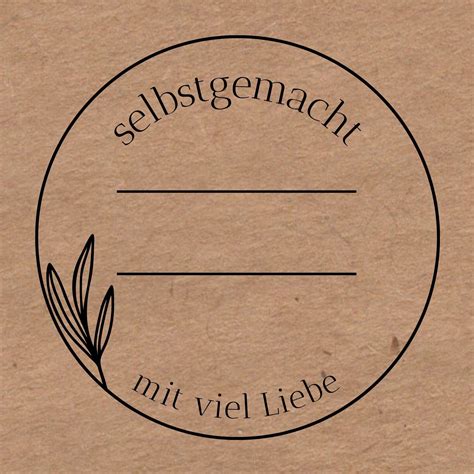 Selbst gestaltetes Etikett mit Kalligraphie