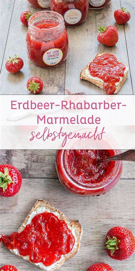 Selbstgemachte Erdbeer-Rhabarber-Marmelade