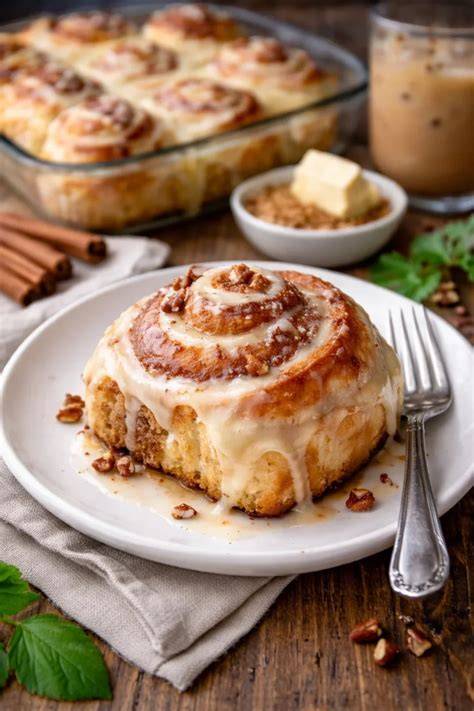 Selbstgemachte Zimtschnecken frisch aus dem Ofen