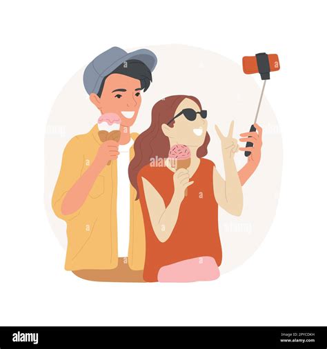 Selfie mit Eiscreme, Sommer-Stimmung, Social-Media-Abenteuer