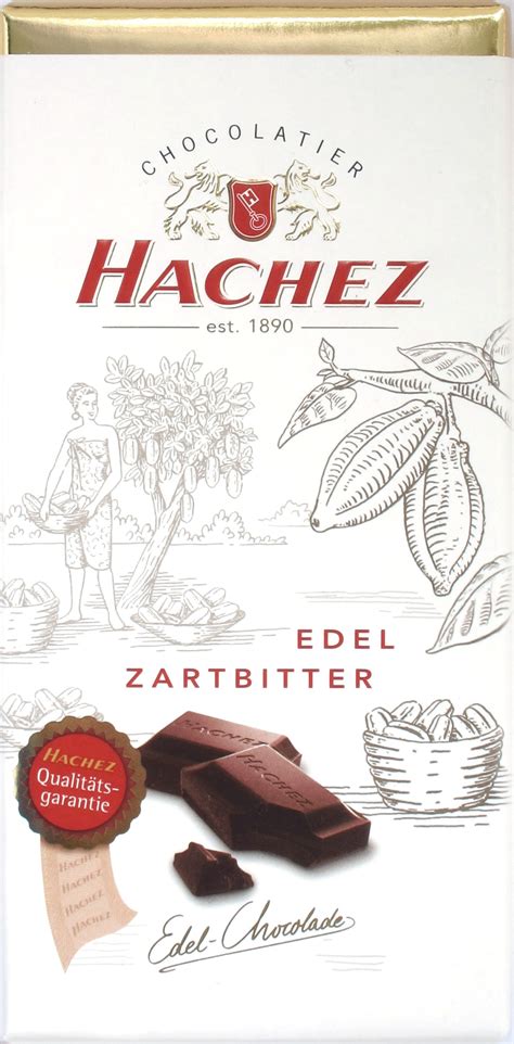 Sensorische Notizen zu Hachez: Pfeffer, Vanille, Karamell, Zartbitter