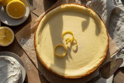 Servierfertiger cremiger Käsekuchen mit Zitrone