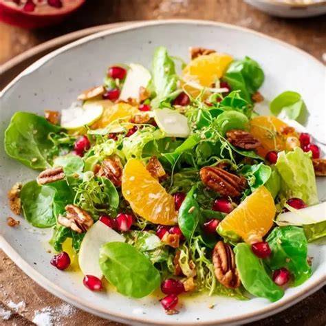 Servierideen: Granatapfelkerne, Schokoladenraspeln und Orangen