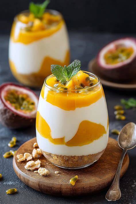 Serviervorschläge: Bowl, Schichtdessert, schnelle Glasportion mit Melissenblatt