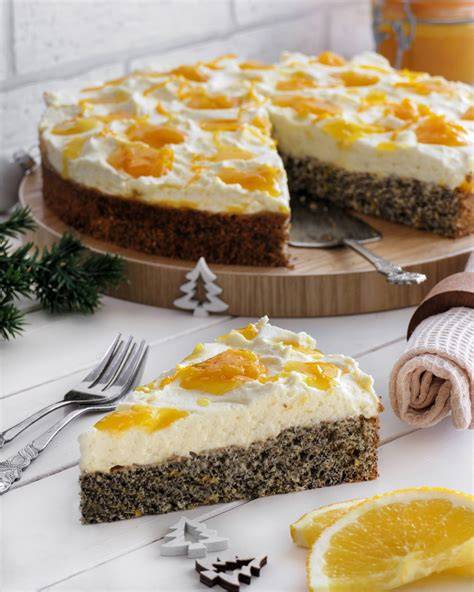 Serviervorschläge Orangen-Mohn-Torte, Sommerstimmung