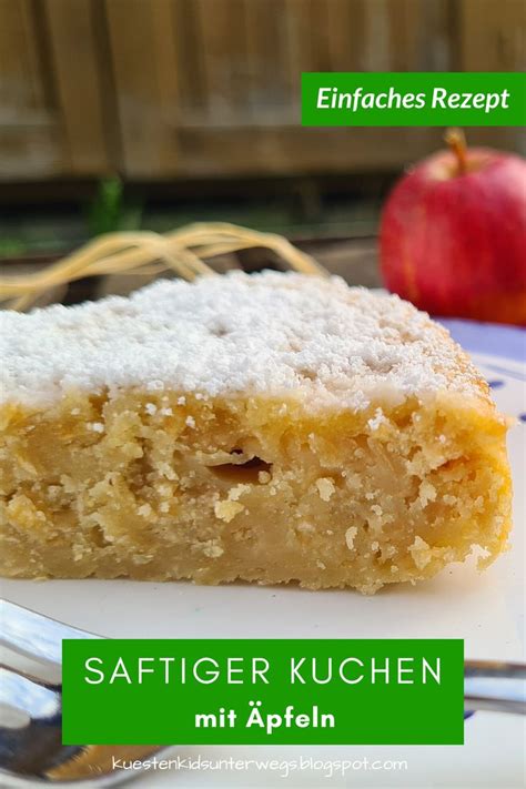 Serviervorschlag: Apfelkuchenstück mit Puderzucker und Walnüssen