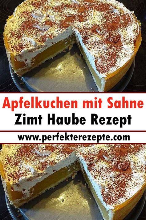 Serviervorschlag: Apfelwein-Kuchen mit Sahnehaube und Zimt