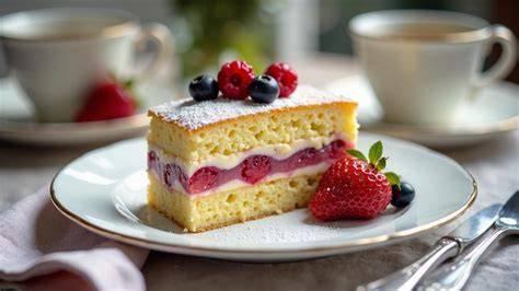 Serviervorschlag: Carina Torte mit Puderzucker und Tee