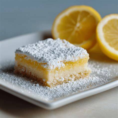Serviervorschlag: Dinkel-Rhabarberkuchen lauwarm mit Puderzucker