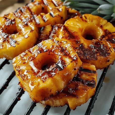 Serviervorschlag: Gegrillte Ananas mit Mascarpone und Vanille