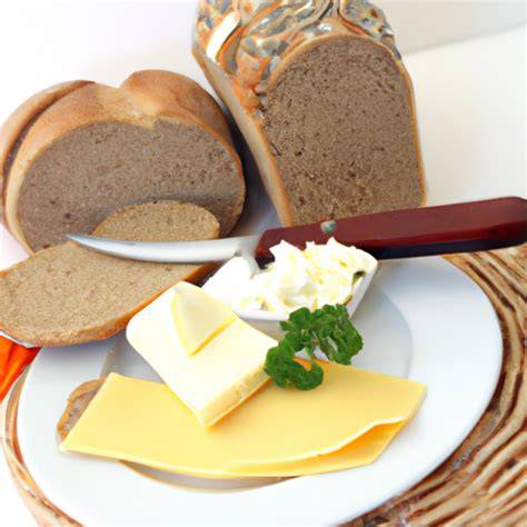 Serviervorschlag: Honig-Senf-Sauce zu Käse und Brot