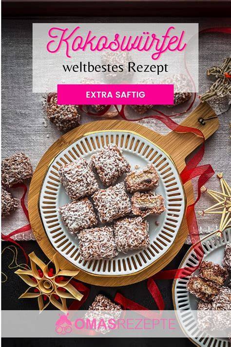 Serviervorschlag: Kokoswürfel als Teil eines Weihnachtsgebäcktellers