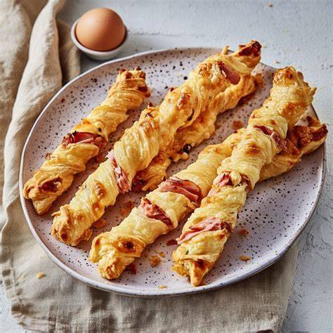 Serviervorschlag: Platte mit Nougat-Schnecken, gedrehten Stangen, Taschen und Elch-Keksen
