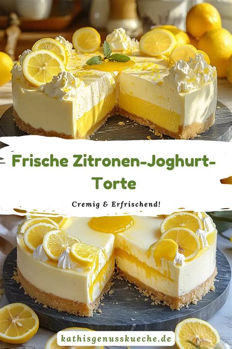 Serviervorschlag: Torte mit Zitronenscheiben und Basilikum