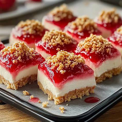 Serviervorschlag Käsekuchen Häppchen auf einer Platte mit Beeren und Schokolade
