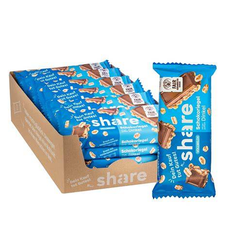 Share Schokoriegel einzelne Riegel und Karton