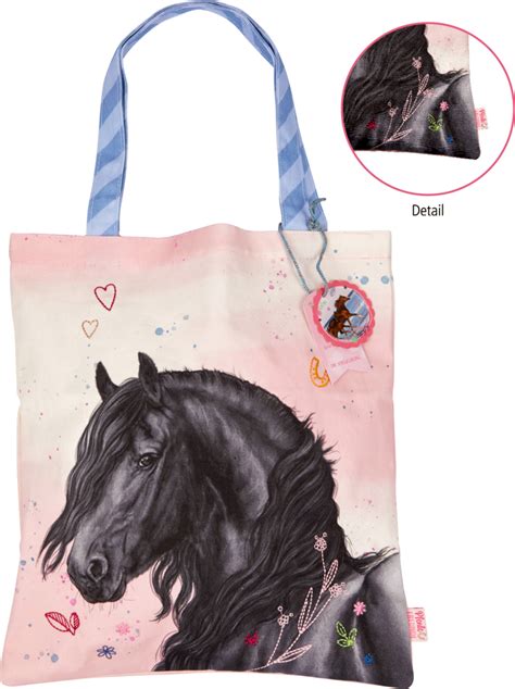 Shopper Pferdefreunde Baumwolle 31x36 cm