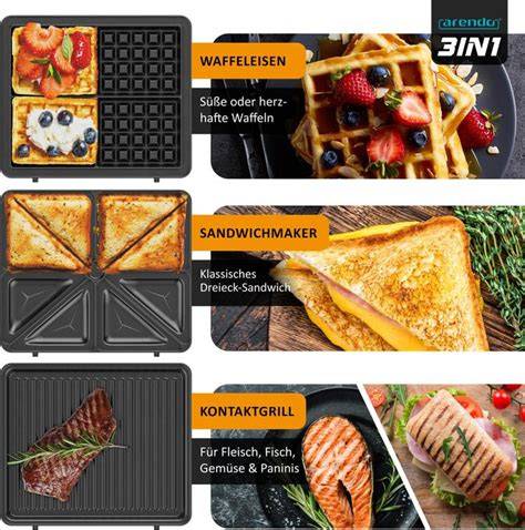 Sicherheitsmerkmale Waffeleisen Sandwichmaker Kombi