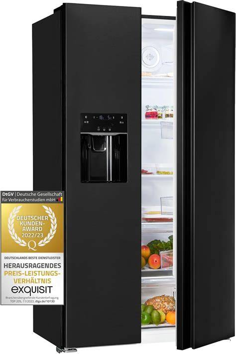 Side-by-Side Kühlschrank mit Eiswürfelspender und Crusher