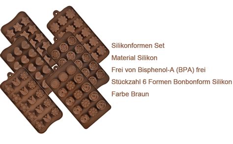 Silikonformen für verschiedene Rohkostpralinen-Formen