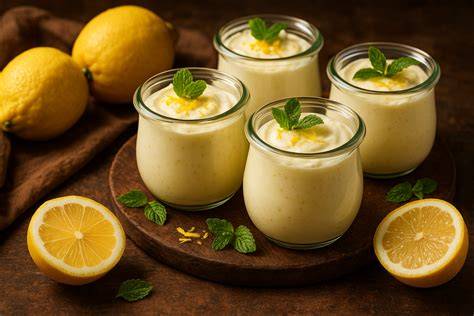 Sizilianische Zitronencreme in Dessertschälchen
