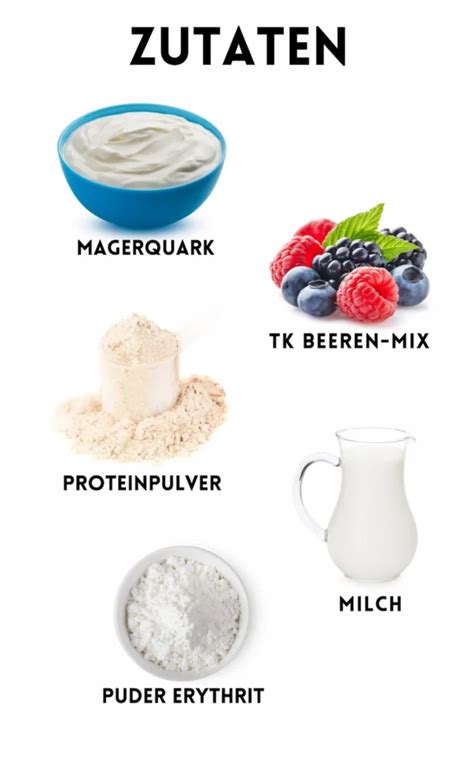 Skyr und Proteinpulver Zutaten für Protein-Eis