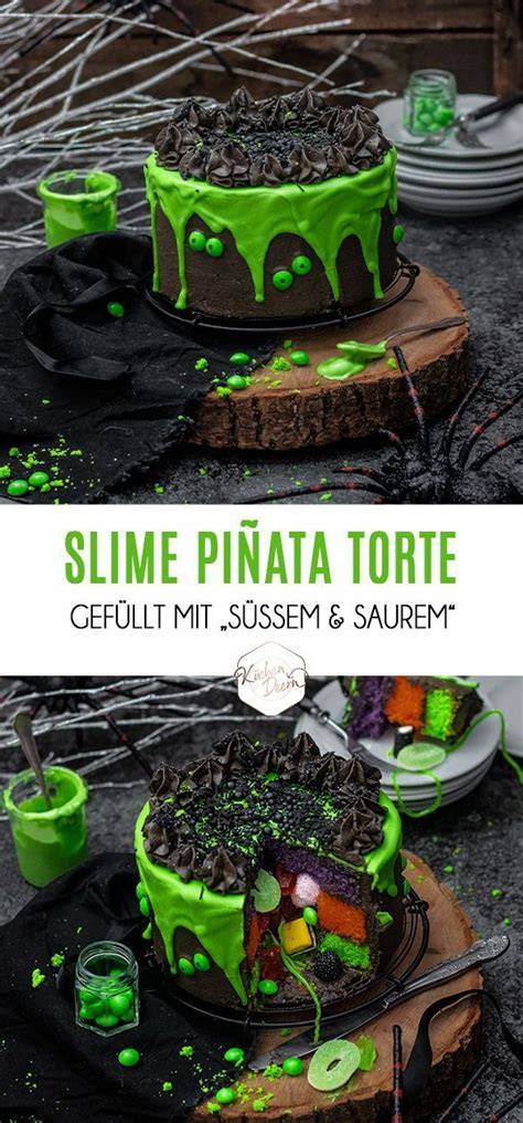 Slime Piñata Torte Anschnitt
