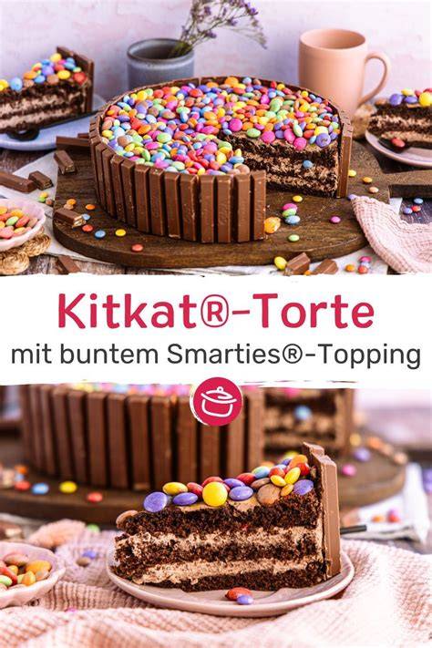 Smarties Frischkäse Torte mit buntem Anschnitt und Deko
