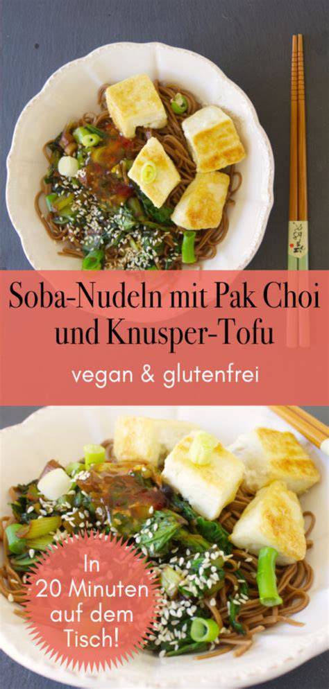 Soba mit knusprigem Tofu und Shiitake