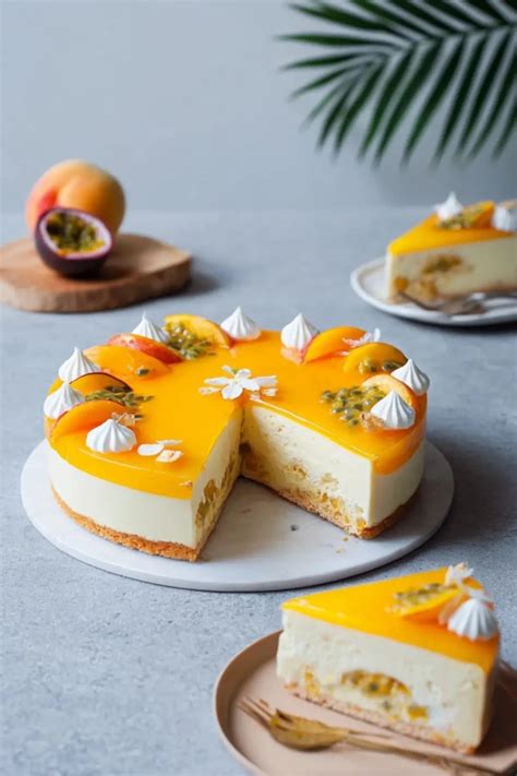 Solero Windbeutel Torte mit Maracuja-Spiegel und fruchtiger Deko