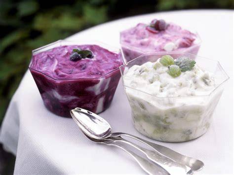 Sorbet-Variationen mit verschiedenen Früchten