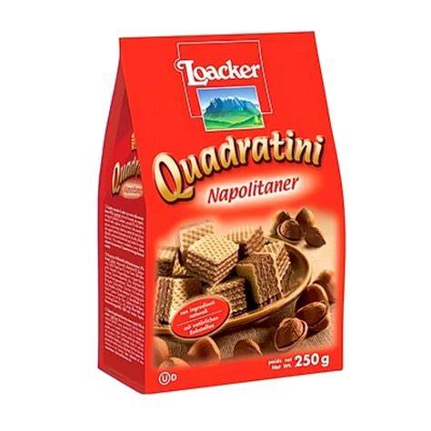Sortenübersicht Loacker Maxi Waffeln und Quadratini