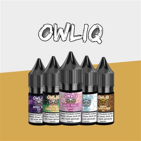 Sortiment OWLIQ Liquids mit verschiedenen Geschmacksrichtungen
