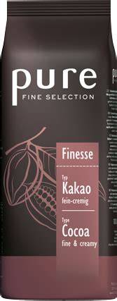 Sortiment Tchibo Trinkschokoladen: PURE Finesse, PURE Deluxe, PURE Exclusive, PURE Vista