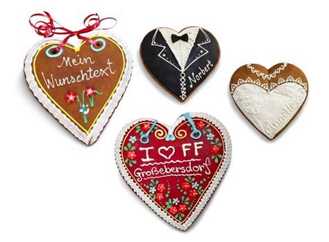 Sortiment von Lebkuchenherzen und Figuren für Veranstaltungen
