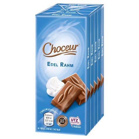 Sortimentsübersicht Choceur Tafeln im Regal