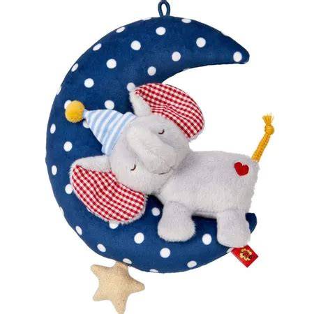 Spieluhr Kuschel-Elefant mit Halbmond