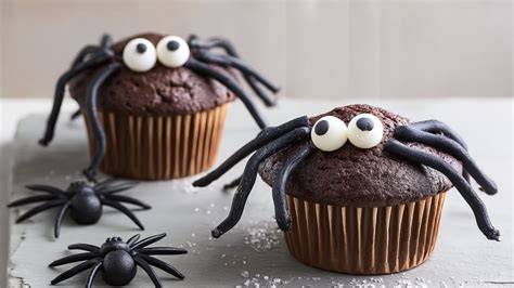 Spinnen-Muffins mit Lakritzbeinen