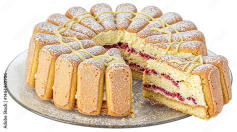 Springformkuchen dekoriert mit Puderzucker und Tortenspitze