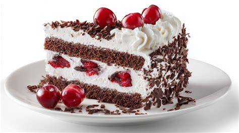 Stück Kirsch-Pudding-Torte auf Teller