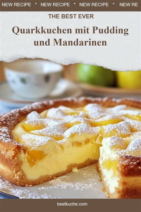 Stück Quarkkuchen mit Mandarinen auf dem Teller
