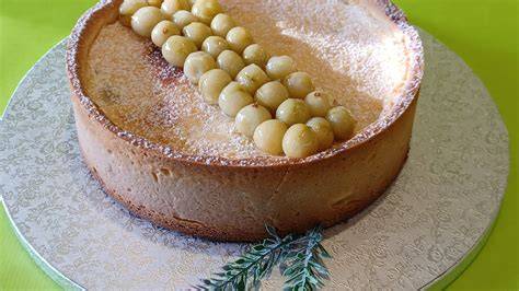 Stachelbeerkuchen mit Vanillepudding, Zutaten und Arbeitsschritte als Infografik