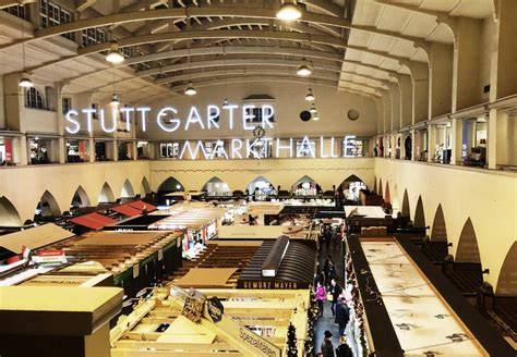 Stand in der Stuttgarter Markthalle mit Trüffelprodukten